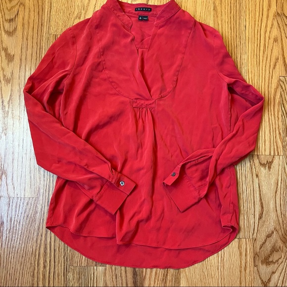 Theory the Wildey Silk blouse size petite/TP extra small - Picture 2 of 7